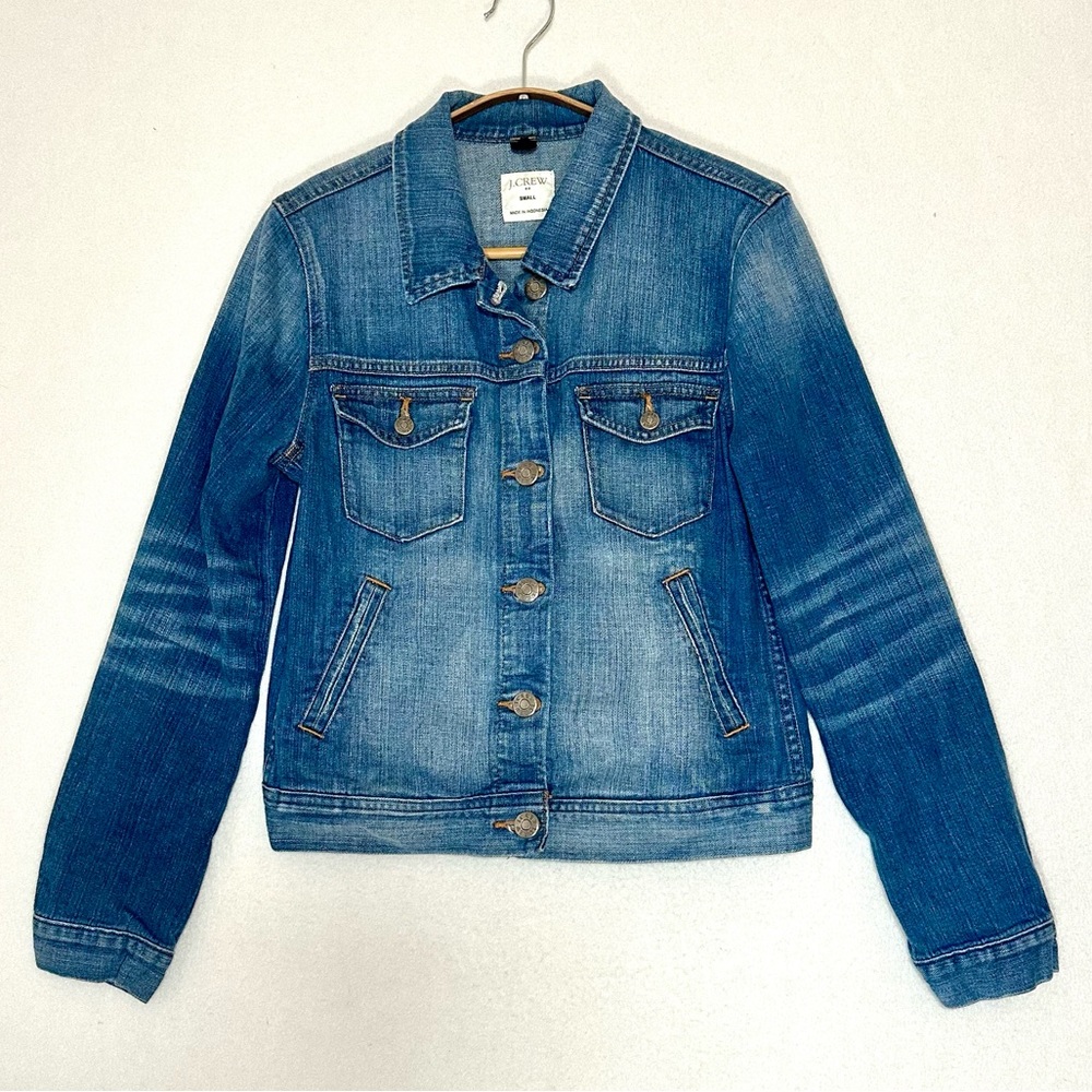J. Crew Denim Women's Jacket Jeans Blue Retro Trucker Size S
